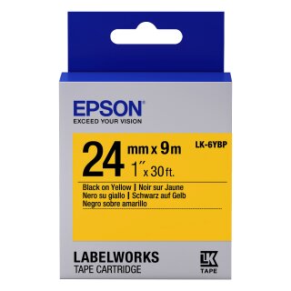 Epson LabelWorks LK-6YBP - Schwarz auf Gelb - Rolle (2,4 cm x 9 m)