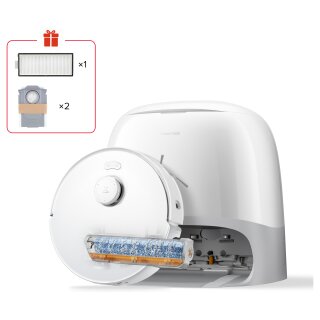 Qrevo Curv 2 FlowX Saug-/Wischroboter Wischsystem Absaugstation weiß