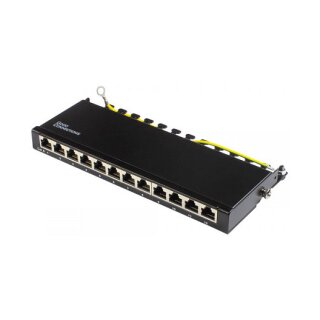 Good Connections Patchpanel Cat.6 12-Port 0,5 HE schwarz
