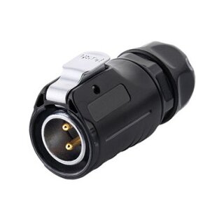 Connections Industrie-Steckverbinder S1 - Power (2-Pin) Stecker mit Klick-Arretierung, Lötanschluss, M20, IP65/67