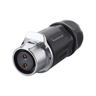 Connections Industrie-Steckverbinder S1 - Power (2-Pin) Buchsenstecker mit Klick-Arretierung, Lötanschluss, M20, IP65/67