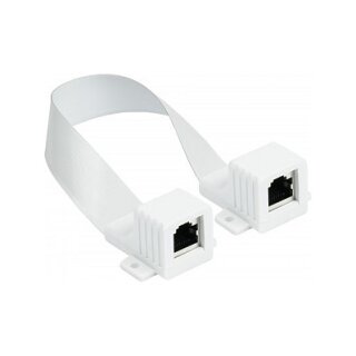Connections RJ45 Fensterdurchführung High-Quality, weiß, Gesamtlänge inkl. Buchsen 30cm, flexible Länge 23cm