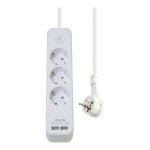 helos Steckdosenleiste ADVANCED, 3-fach, USB-Charger wei,...