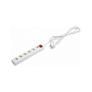 helos Steckdosenleiste CLASSIC, 6-fach, wei, 3,0m, mit Schalter