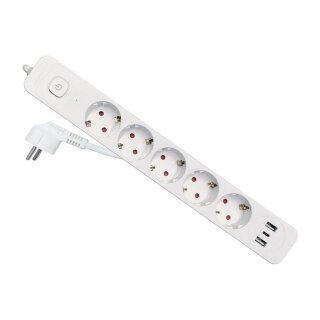 Equip Steckdosenleiste CEE7/7 90°->5xSchuko/2xUSBA/USBC