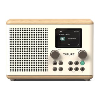 Pure Classic H4 Digitalradio Cotten White/Oak EU/UK