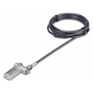 StarTech 25-Pack Laptop Lock, Compatible w/Noble Wedge/Nano/K-Slot - Sicherheitskabelschloss - Schwarz, Silber - 2 m - TAA
