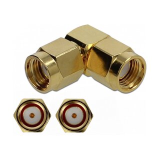 Delock Adapter RP-SMA Stecker zu RP-SMA Stecker 90° 10 GHz
