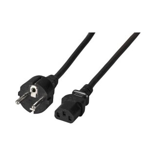 EFB Netzkabel Schutzkontakt 180°-C13 180°,sw,2,0m,3x0.75mm