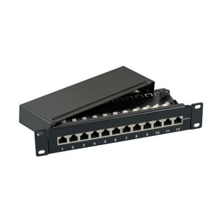 Mini-Patchpanel STP 12xRJ45 Cat.6A,10" 1HE,grau