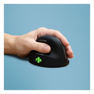 R-Go Maus HE ergonomisch links Bluetooth mittel schw./silb retail