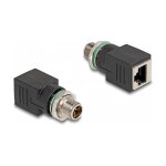 Delock M12 Adapter X-kodiert 8 Pin Stecker zu RJ45 Buchse...