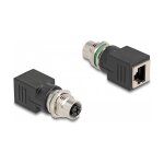 Delock M12 Adapter X-kodiert 8 Pin Buchse zu RJ45 Buchse...