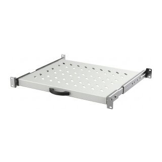 EFB 19" 1HE Fachboden ausziehbar, ET 608..812 mm, 30 kg, ST 800, RAL7035