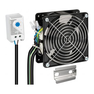 EFB Einbaulüfter-Set für Wandgehäuse, komplett, inkl. Thermostat u. Anschlusskabeln