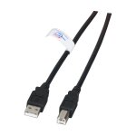 EFB USB2.0 Anschlusskabel A-B, St.-St., 1,8m, schwarz, LSZH