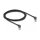 Delock RJ45 Netzwerkkabel Cat.6A S/FTP Slim 90° oben / oben gewinkelt 2 m schwarz