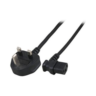 EFB Netzleitung UK BS1363A-C13 90 , schwarz, 1,8 m, 3 x 0,75 mm