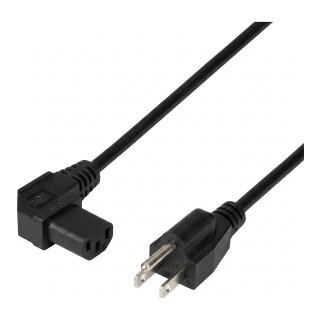 EFB Netzleitung USA/NEMA 5-15P - C13 90, schwarz, 1,8 m, SVT AWG18 x 3C
