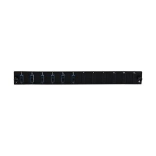 EFB Bestckte 12 Port Frontblende mit 6 x SC Duplex Kupplung OM3 vertikal, schwarz