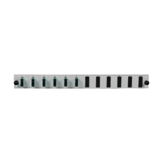 EFB Bestckte 12 Port Frontblende mit 6 x SC Duplex Kupplung OM3 vertikal, grau
