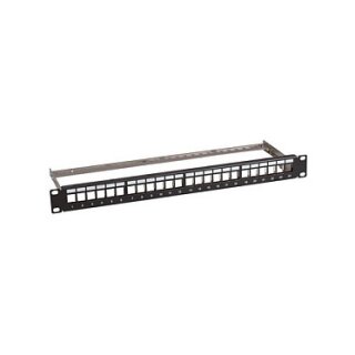EFB Verteilerfeld 19" 1HE 24-Port metall schwarz mit 24x Keystone slimline CAT6a