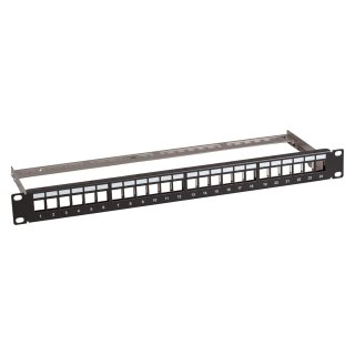 EFB Verteilerfeld 19" 1HE 24-Port metall grau mit 24x Keystone slimline CAT6a