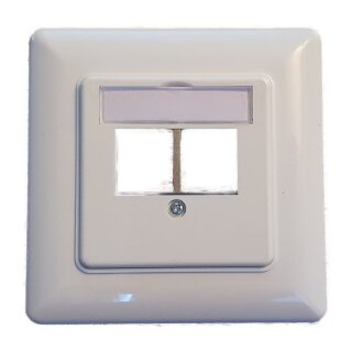 EFB 2-Port Rahmenset fr Keystones, gerader Auslass, DIN49075, RAL9003 Signalwei