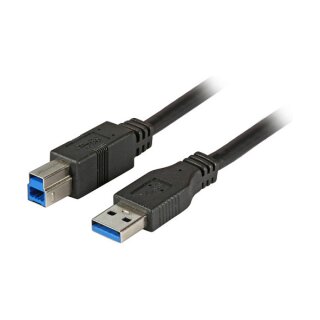 EFB USB3.0 Anschlusskabel A-B, St.-St., 1,0m, schwarz, Premium