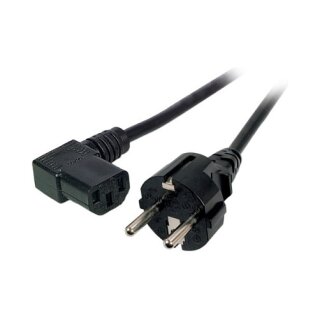 EFB Netzleitung Schutzkontakt 180 - C13 90, schwarz, 3,0 m, 3 x 1,00 mm