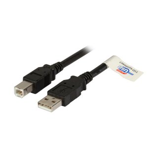 EFB USB2.0 Anschlusskabel A-B, St.-St., 3,0m, schwarz, Premium