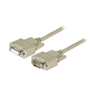 EFB VGA Verlngerungskabel, 2x HD-DSub 15, St.-Bu., 3,0m, beige