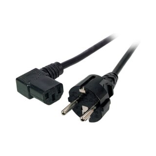 EFB Netzleitung Schutzkontakt 180 - C13 90 , schwarz, 5,0 m, 3 x 1,00 mm