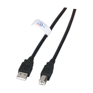 EFB USB2.0 Anschlusskabel A-B, St.-St., 5,0m, schwarz, LSZH