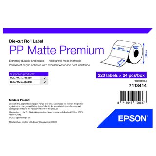 EPSON PP Matte Label 76x127mm 220 Etiketten, Die-Cut