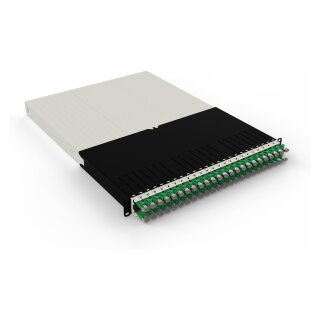 Patchbox patchbox.one Kabeleinzugssystem 30RU/STP (1,8 m) mit 24 Kassetten, Patchkabel Cat. 6a, U/FTP, PoE, Kabel grün