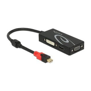 Adapter mini DisplayPort 1.2 Stecker > VGA / HDMI / DVI Buchse 4K Passiv schwarz