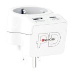 SKROSS Länderstecker Europe to US USB AC20PD wei