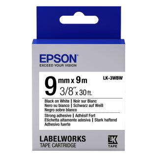 Epson LabelWorks LK-3WBW - Black on white - Roll (0.9 cm x 9 m) (C53S653007)
