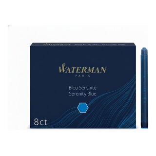 WATERMAN Tintenpatrone Stand. Serenity Blue 8 Stück