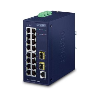 PLANET Industrial 16-Port Managed Switch IGS-4215-16T2S
