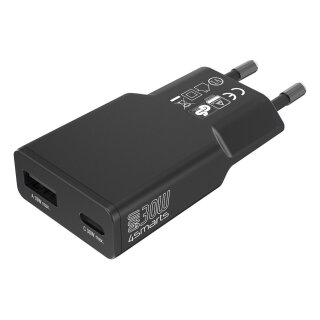 4smarts Netzladegert PDPlug Slim Duos 30W GaN 1C+1A, schwarz