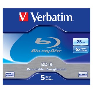 1x5 Verbatim BD-R Blu-Ray 25GB 6x Speed Jewel Case