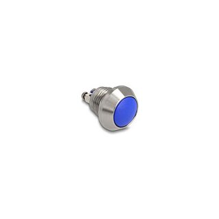 Drucktaster zum Einbau 12 mm 2 x Schraubklemme blau