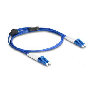 Delock LWL Kabel mit Metallarmierung LC Duplex zu LC Duplex Singlemode OS2 1 m