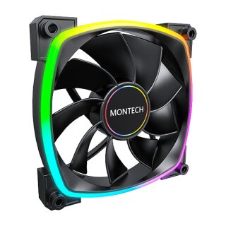 140mm Montech RX140 PWM 140x140x25 Black