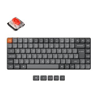 Keychron K3 Max (grau/orange, DE-Layout, Gateron Low Profile 2.0 Mechanical Red, Hot-Swap, Aluminiumrahmen, RGB)