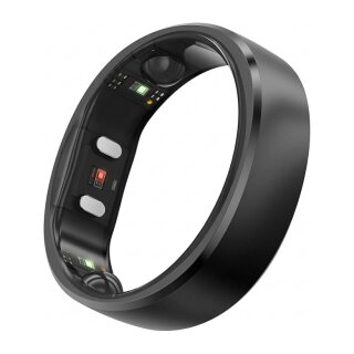 RingConn Smart Ring Gen2 für Frauen und Männer - Schlaf- und Fitness Tracking Wearable - Herzfrequenz - Matt-Schwarz Größe 8