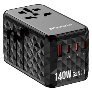 Verbatim GaN III Uni.Travel Adap 140W Welt-zu-Welt UTA-10 32125