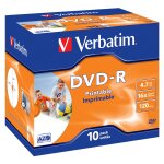Verbatim - 10 x DVD-R - 4.7GB 16x - breite bedruckbare...